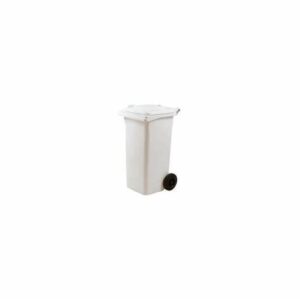 BIDONE  LT.100 BIANCO C/RUOTE +COP.