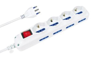 MULTIPRESA CON INTERRUTTORE -4 SCHUKO+8 BIVALENTI 10/16A