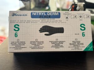 GUANTI NITRILE NERO SENZA POLVERE MIS. S PZ.100