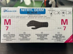 GUANTI NITRILE NERO SENZA POLVERE MIS.M PZ.100