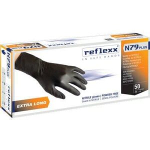 GUANTI IN NITRILE MONOUSO EXTRA LONG TG. M 50 PZ
