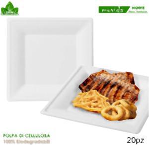 PIATTO BIO QUADRATO 26*26 20 PZ CASAMICI