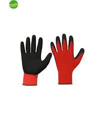 GUANTI IN LATTICE ANTISCIVOLO TG.9 ROSSO/NERO