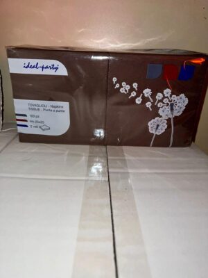 TOVAGLIOLI PUNTA PUNTA 25*25 CIOCCOLATO PZ.100
