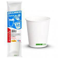 BICCHIERI CARTA BIANCHI  ML.180 PZ.50 64236 CASAMICI