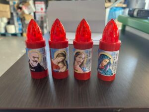CANDELA ELETTRICA ROSSA LUCE FISSA ROSSA SCAT.48 PZ