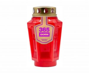 LUMINO ELETTRICO PIRAMIDE ROSSO  365 GIORNI diam.10 H.17